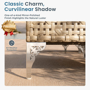 Diamond Open-Weave Wicker Deep-Seat Outdoor Sofa Set