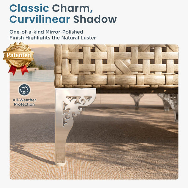 Diamond Open-Weave Wicker Deep-Seat Outdoor Sofa Set
