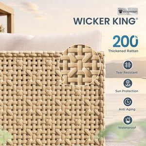 Diamond Open-Weave Wicker Deep-Seat Outdoor Sofa Set