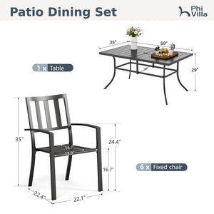 Diamond 7-Piece Dining Set for Garden, Backyard