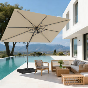 Square Cantilever Patio Umbrella - 360° Rotation and 7-Tilt Adjustable