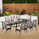 Coco 7/9-Pcs Fixed Chairs Outdoor Dining Set with Extendable Table