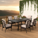 Coco 7/9-Pcs Fixed Chairs Outdoor Dining Set with Extendable Table