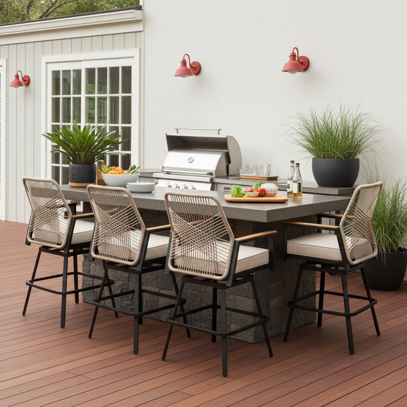 Phi Villa Mirage Rope-art High Bar Stools for Outdoor Pub