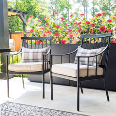 Linea Steel Fixed Chairs for Outdoor Dining