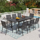 Phi Villa 7-Piece / 9-Piece Patio Dining Set Fixed Stackable Chairs & Extendable Table