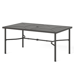 Phi Villa Patterned Outdoor Metal Rectangle Dining Table