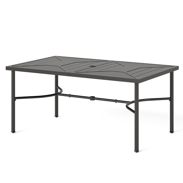 Phi Villa Patterned Outdoor Metal Rectangle Dining Table