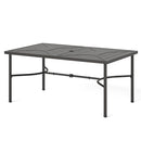 Phi Villa Patterned Outdoor Metal Rectangle Dining Table
