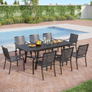 Phi Villa 7-Piece / 9-Piece Patio Dining Set Fixed Stackable Chairs & Extendable Table