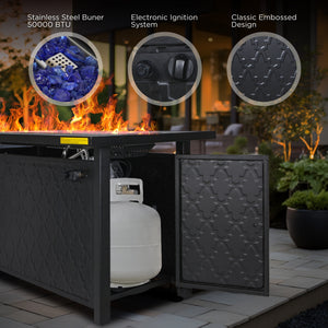 Patio Metal Swivel Wave Sofa Sets With Fire Pit Table for Sale