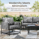 Grey KSLIN™ 5 Seat Patio Sofa with Marble Table