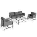 Grey KSLIN™ 5 Seat Patio Sofa with Marble Table