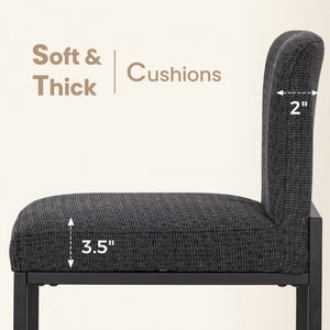 24 Inch Counter Height Bar Stool Chenille Upholstered with Backrest- Set of 4