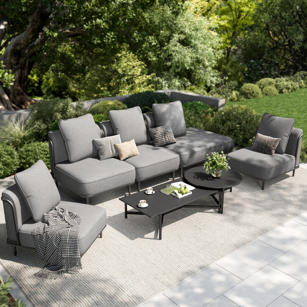 Marfa Oversized Modular Patio Sofa with Nesting Table