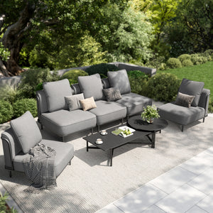 Marfa Oversized Modular Patio Sofa with Nesting Table