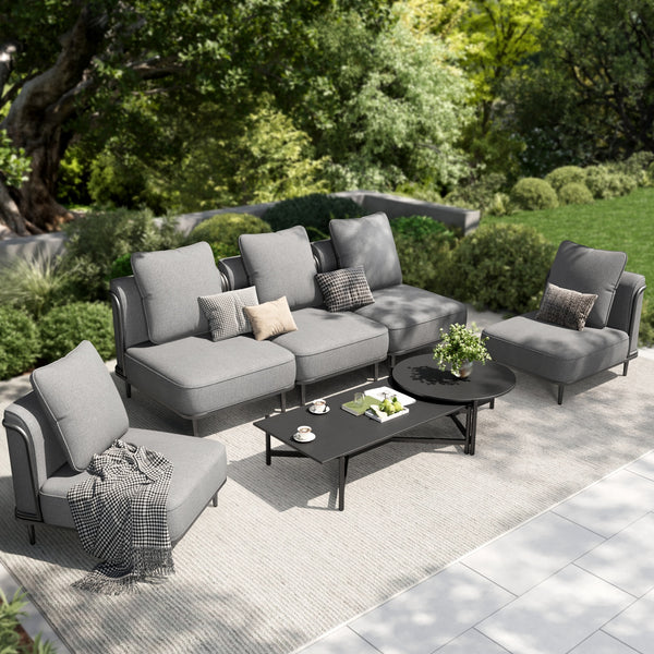 Marfa Oversized Modular Patio Sofa with Nesting Table