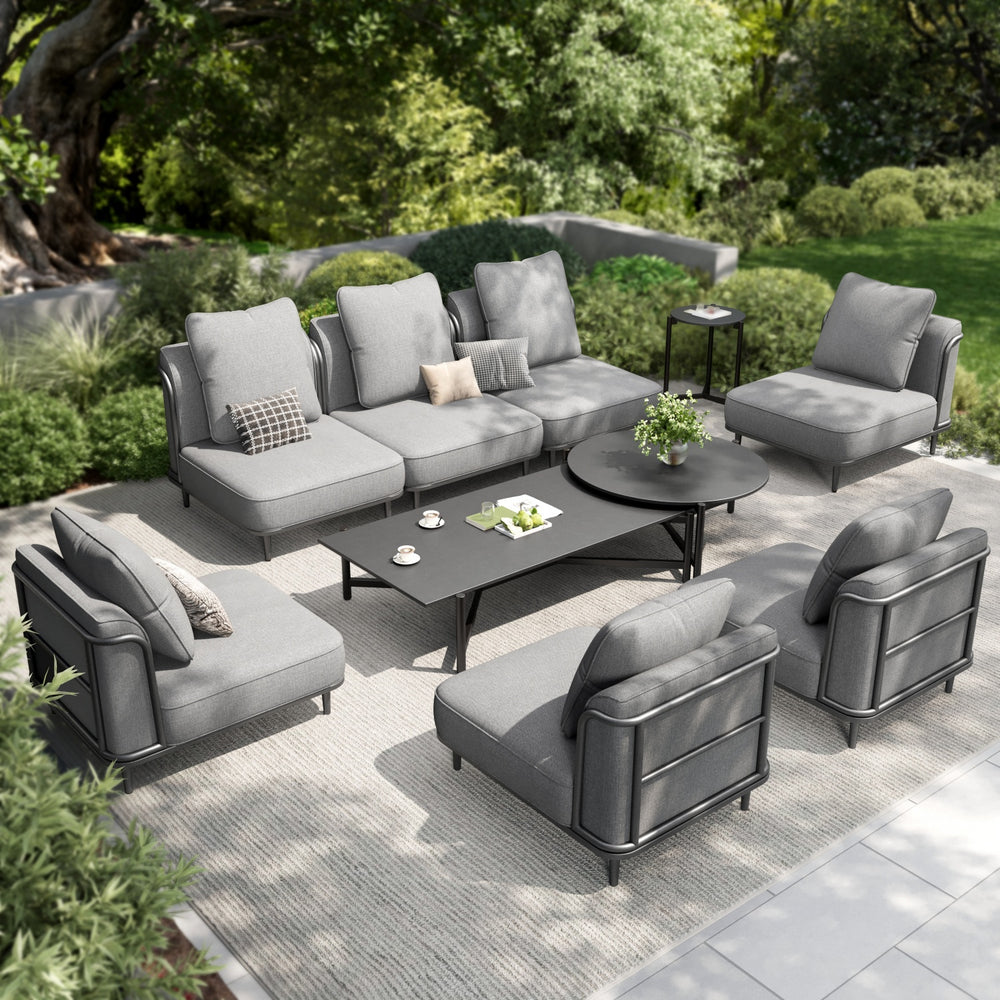 Marfa Oversized Modular Patio Sofa with Nesting Table