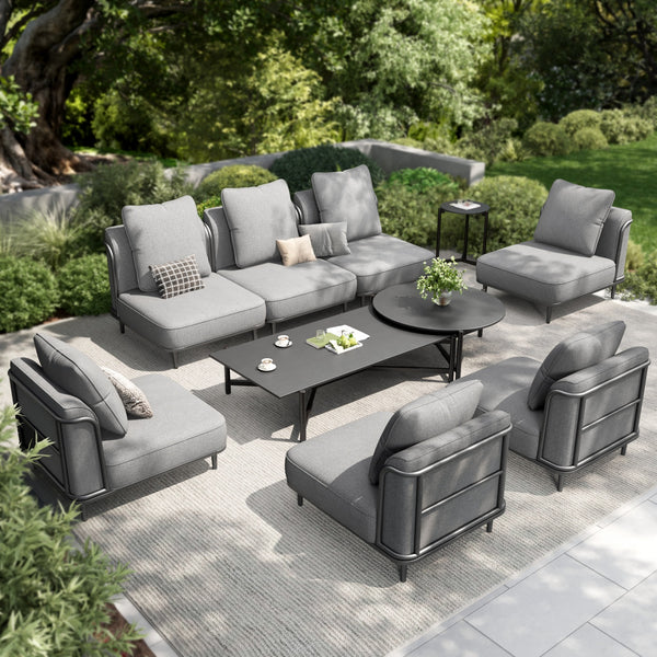 Marfa Oversized Modular Patio Sofa with Nesting Table