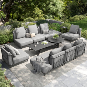 Marfa Oversized Modular Patio Sofa with Nesting Table