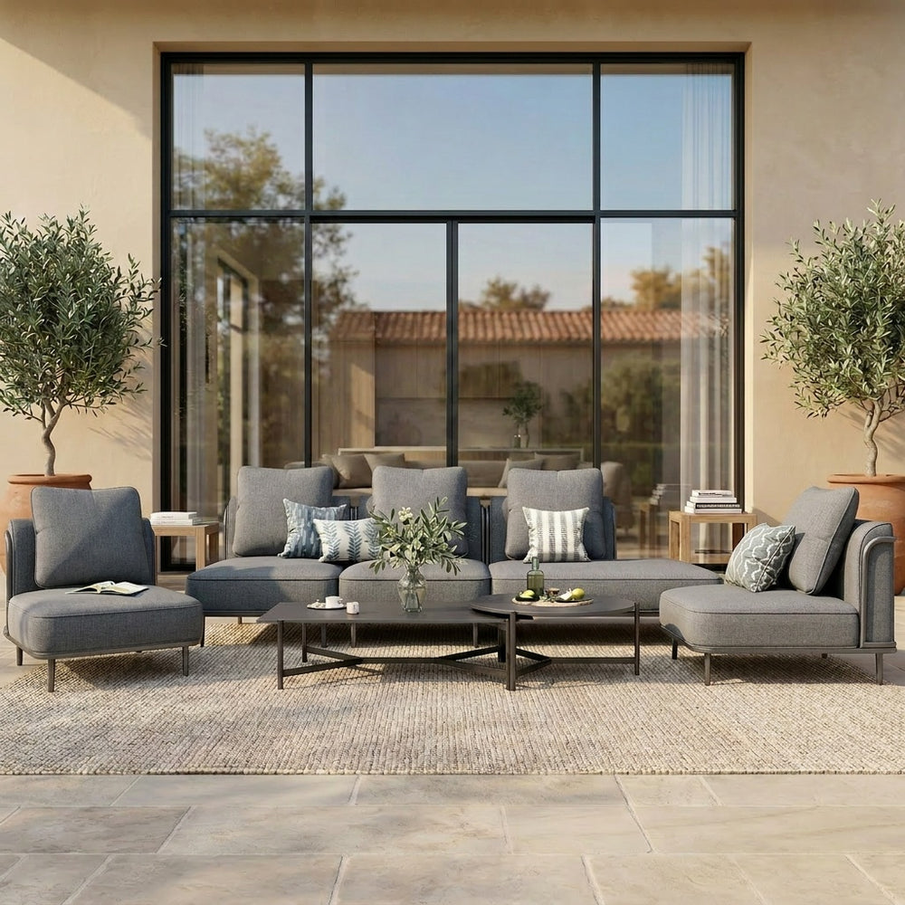 Marfa Oversized Modular Patio Sofa with Nesting Table