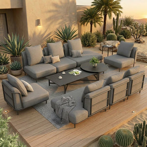 Marfa Oversized Modular Patio Sofa with Nesting Table