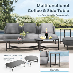 Marfa Oversized Modular Patio Sofa with Nesting Table