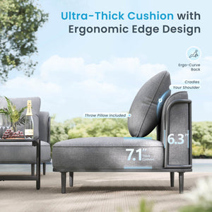 Marfa Oversized Modular Patio Sofa with Nesting Table