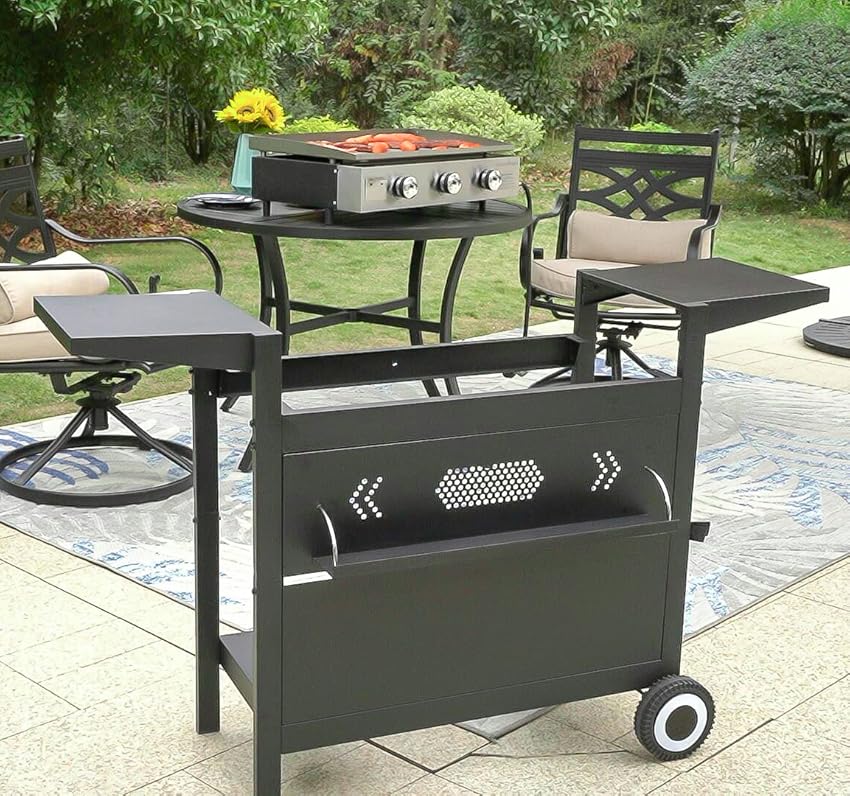 Captiva Designs Griddle & Plate Patio Gas Grill with 3 Burners