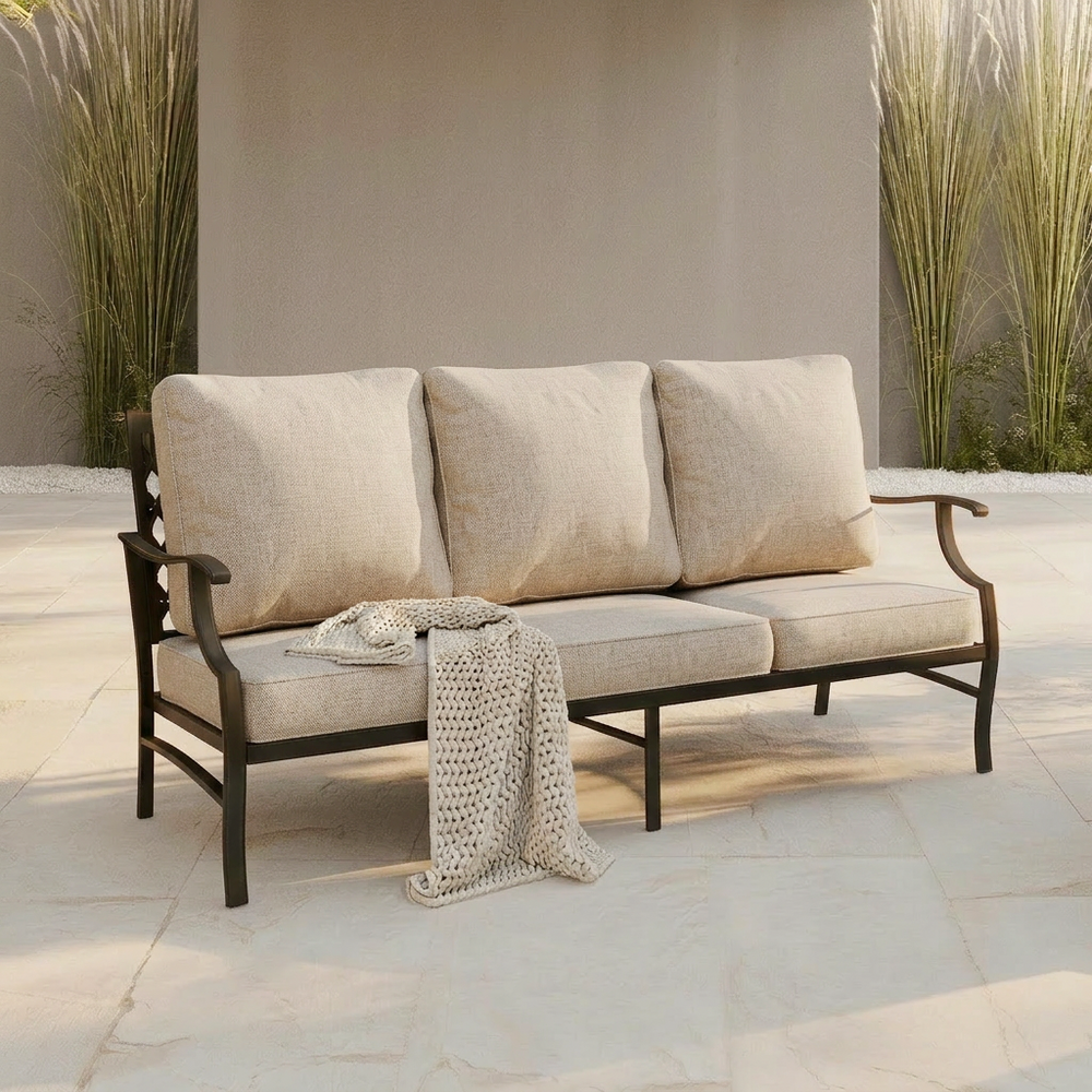 Patio Metal Loveseat-Add-On Piece for Diamond Sofa Set