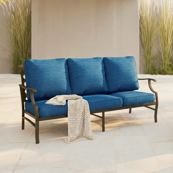 Patio Metal Loveseat-Add-On Couch for Diamond Sofa Set