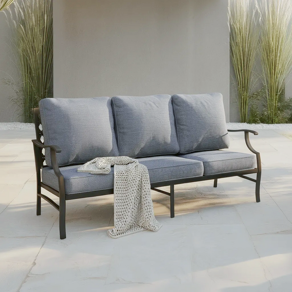 Patio Metal Loveseat-Add-On Couch for Diamond Sofa Set