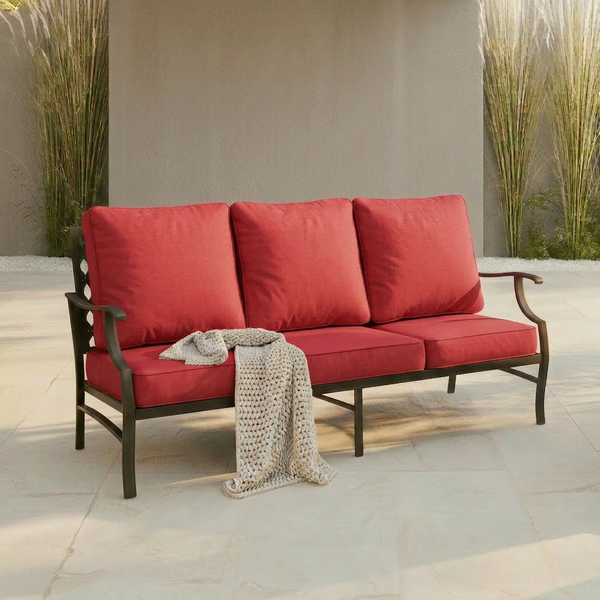 Patio Metal Loveseat-Add-On Couch for Diamond Sofa Set