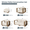 Modern Swivel Rattan Patio Conversation Sofa Set