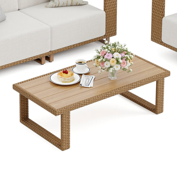 Catalina Patio Wicker Coffee Table Designed to Complete Sofa Set
