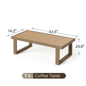 Catalina Patio Wicker Coffee Table Designed to Complete Sofa Set