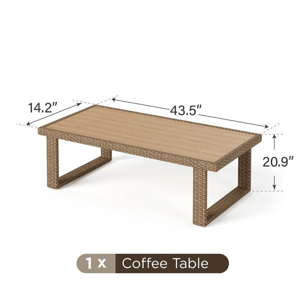 Catalina Patio Wicker Coffee Table Designed to Complete Sofa Set