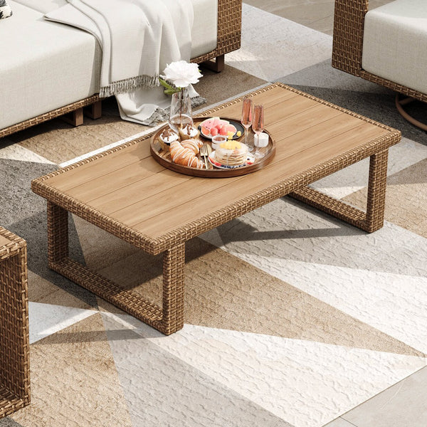 Catalina Patio Wicker Coffee Table Designed to Complete Sofa Set