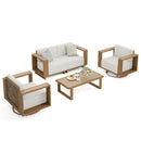 Modern Swivel Rattan Patio Conversation Sofa Set