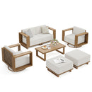 Modern Swivel Rattan Patio Conversation Sofa Set