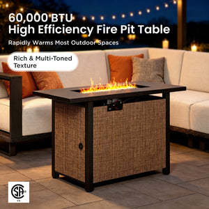 Solana  HDPE Patio Modular Sectional Rattan Sofa with Fire Pit