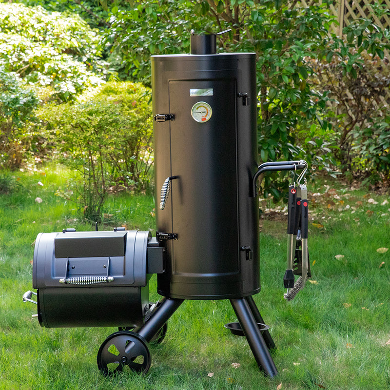 Faststack Smoker Captiva Designs Heavy-Duty Vertical Offset Charcoal Patio Smoker