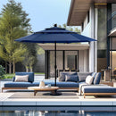 PHI VILLA 10ft 3 Tier Auto-tilt Patio Umbrella Outdoor Double Vented Umbrella