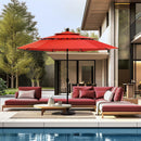 PHI VILLA 10ft 3 Tier Auto-tilt Patio Umbrella Outdoor Double Vented Umbrella