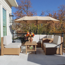 Outdoor Wicker Sectional with Rattan Coffee Table