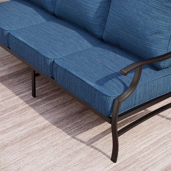 Patio Metal Loveseat-Add-On Couch for Diamond Sofa Set