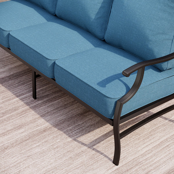 Patio Metal Loveseat-Add-On Couch for Diamond Sofa Set