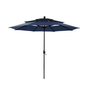 10ft 3 Tier Auto-tilt Patio Umbrella Outdoor Double Vented Umbrella