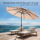 PHI VILLA 10ft 3 Tier Auto-tilt Patio Umbrella Outdoor Double Vented Umbrella