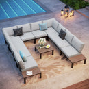 Phi Villa 10 Seater Outdoor Couch Modern Sectional Sofa With Cushions